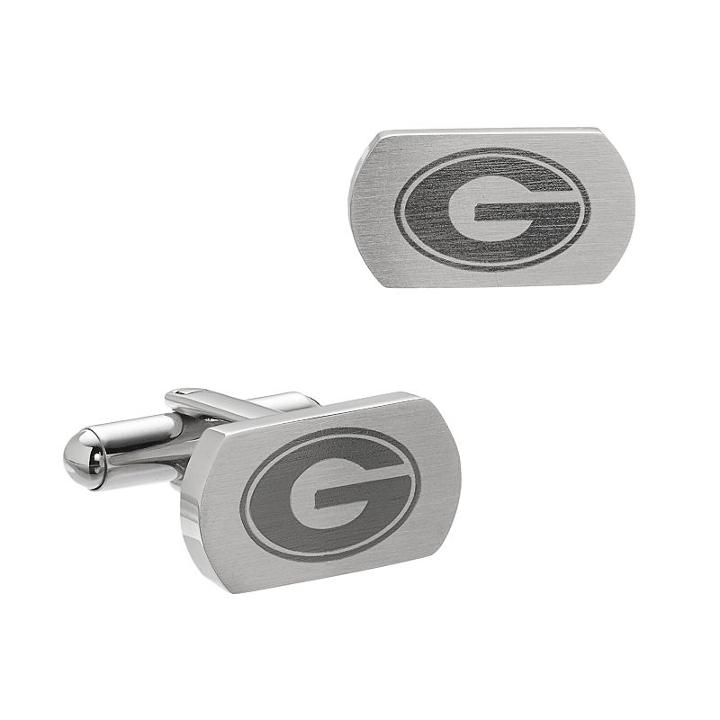 Fiora Stainless Steel Georgia Bulldogs Cuff Links, Men's, Grey