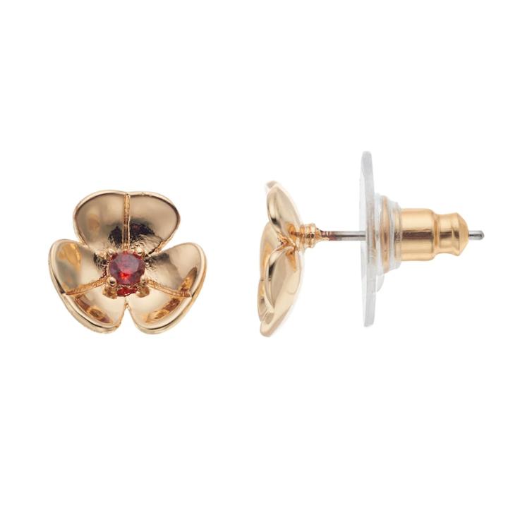 Lc Lauren Conrad Flower Nickel Free Stud Earrings, Women's, Red