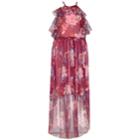Girls 7-16 Bonnie Jean Sleeveless Ruffled Floral Print Maxi Dress, Size: 16, Med Pink
