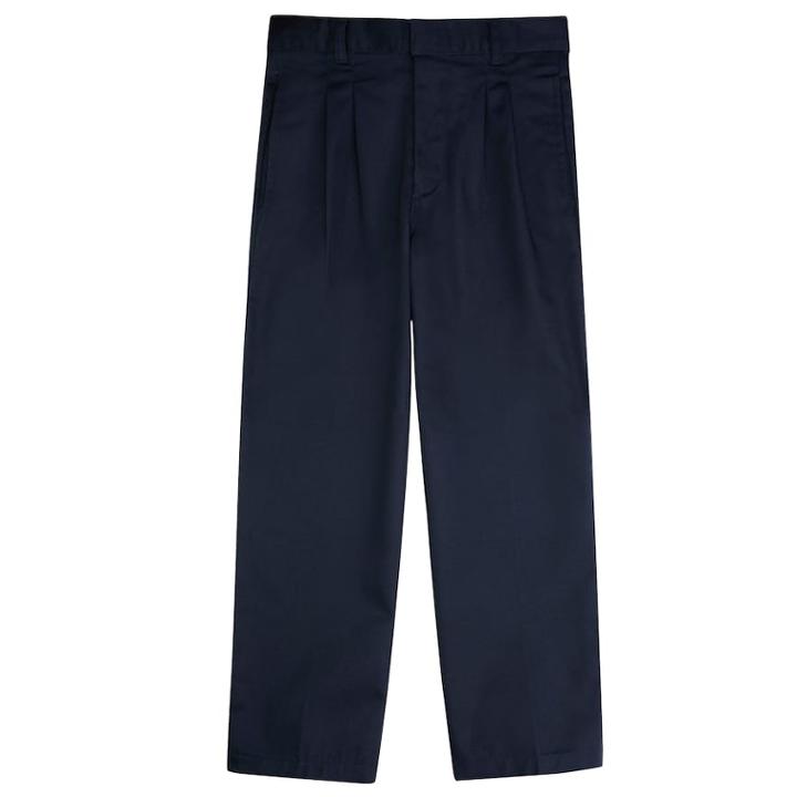 Boys 8-20 & Husky French Toast School Uniform Modern-fit Adjustable-waist Double-knee Pleated Pants, Size: 12, Blue (navy)