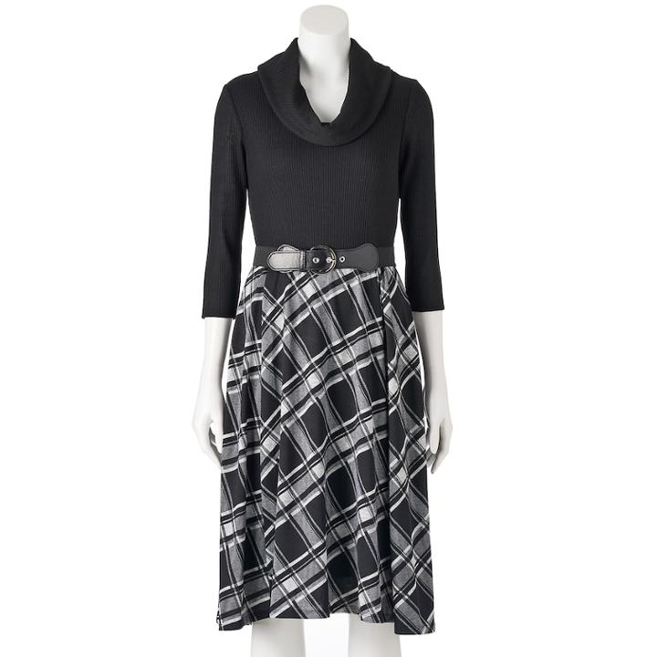 Women's Bethany Cowlneck Fit & Flare Dress, Size: Medium, White Oth