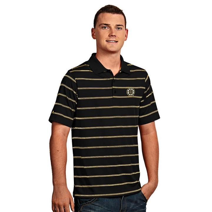 Men's Boston Bruins Deluxe Striped Desert Dry Xtra-lite Performance Polo, Size: Xxl, Oxford