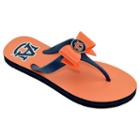 Women's College Edition Auburn Tigers Bow Flip-flops, Size: Large, Blue (navy)