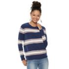 Juniors' Pink Republic Striped Sweater, Teens, Size: Small, Dark Blue