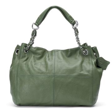 Donna Bella Slick Chain Lace Leather Tote, Women's, Green