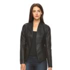 Women's Apt. 9&reg; Textured Faux-leather Blazer, Size: Xl, Black