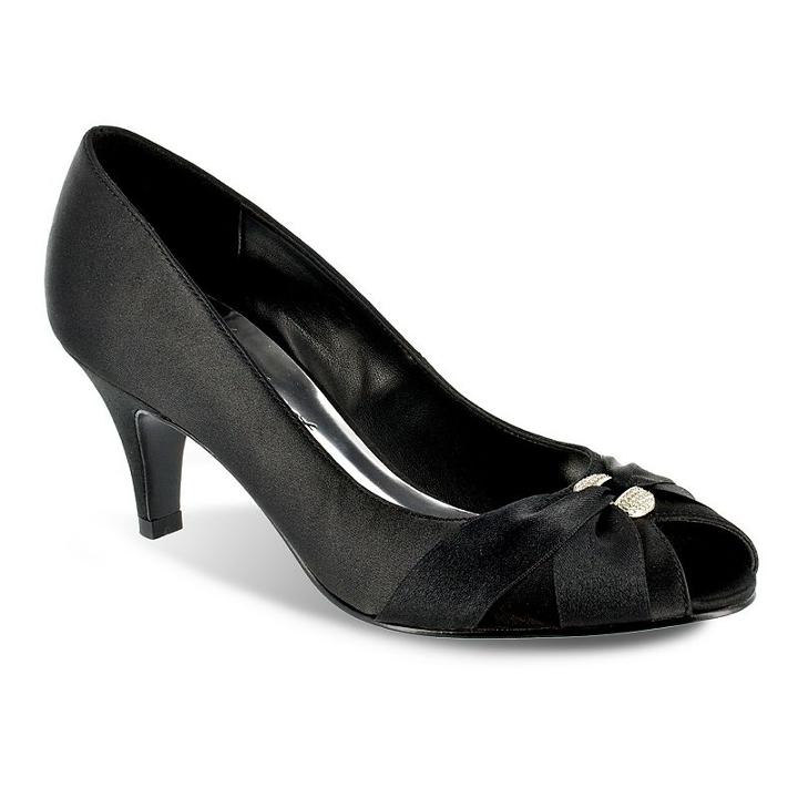 Easy Street Sunset Women's Peep-toe Dress Heels, Size: Medium (7), Black