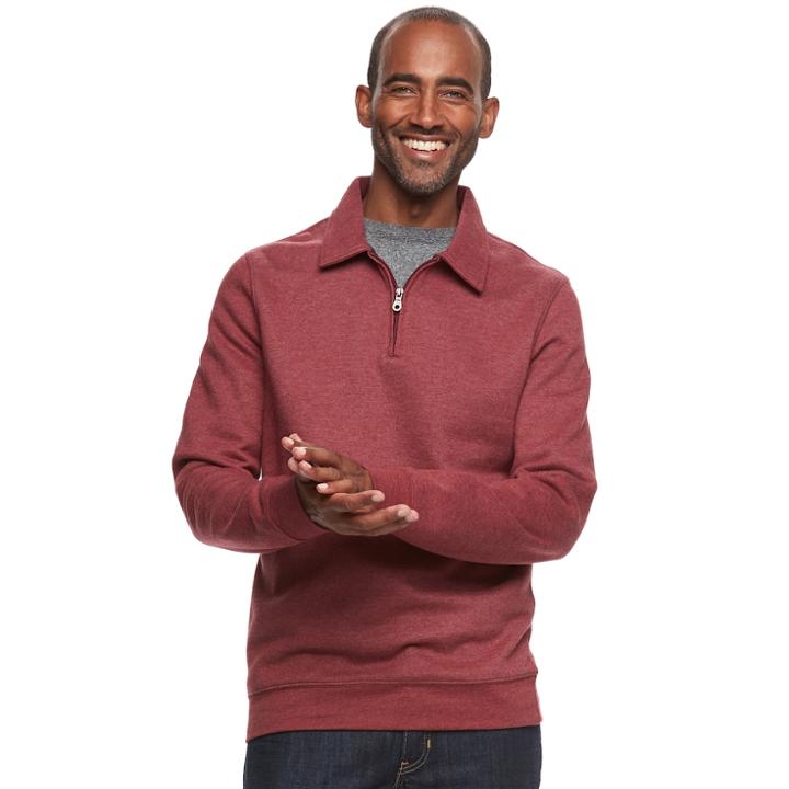 Men's Croft & Barrow&reg; Classic-fit Stretch Fleece Quarter-zip Pullover, Size: Xxl, Dark Red