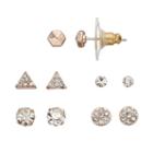 Lc Lauren Conrad Geometric Stud Earring Set, Women's, Brt Pink
