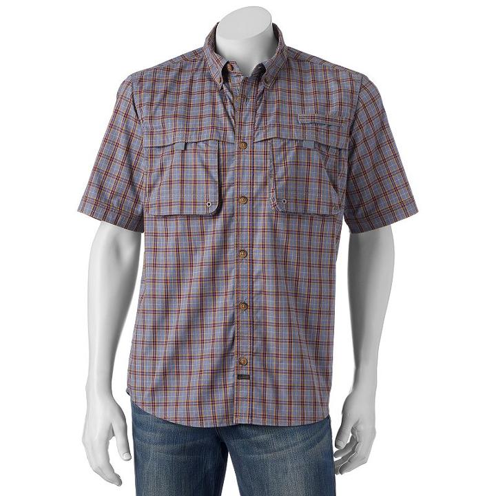 Men's American Outdoors Super Fly Button-down Fishing Shirt, Size: Medium, Grey Other