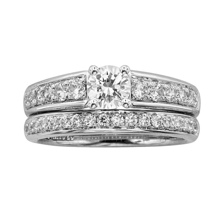 Igl Certified Diamond Engagement Ring Set In 14k White Gold (1 1/4 Ct. T.w.), Women's, Size: 7