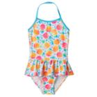 Girls 4-16 So&reg; Pineapple Halter One-piece Swimsuit, Size: Xxs (4), Brt Green