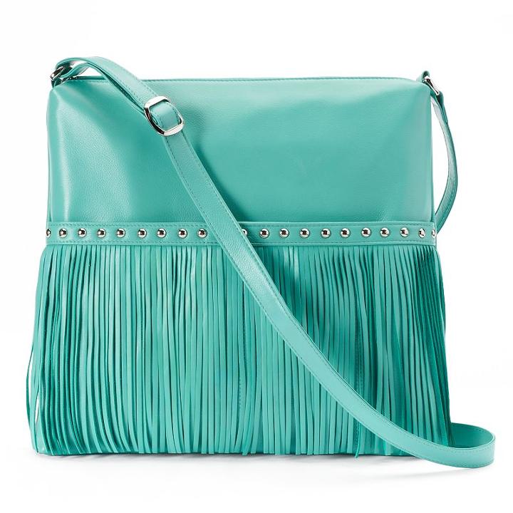 Ili Leather Studded Crossbody Bag, Women's, Turquoise/blue (turq/aqua)