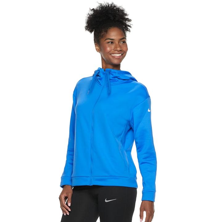 Women's Nike Therma Fleece Training Hoodie, Size: Xl, Dark Blue