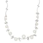 Freshwater By Honora Sterling Silver Freshwater Cultured Pearl Vine Necklace, Women's, White
