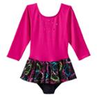 Jacques Moret Splashing Love Skirted Dance Leotard - Girls 4-14, Size: Large, Black