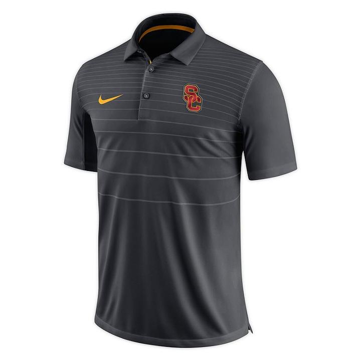 Men's Nike Usc Trojans Striped Sideline Polo, Size: Xl, Black