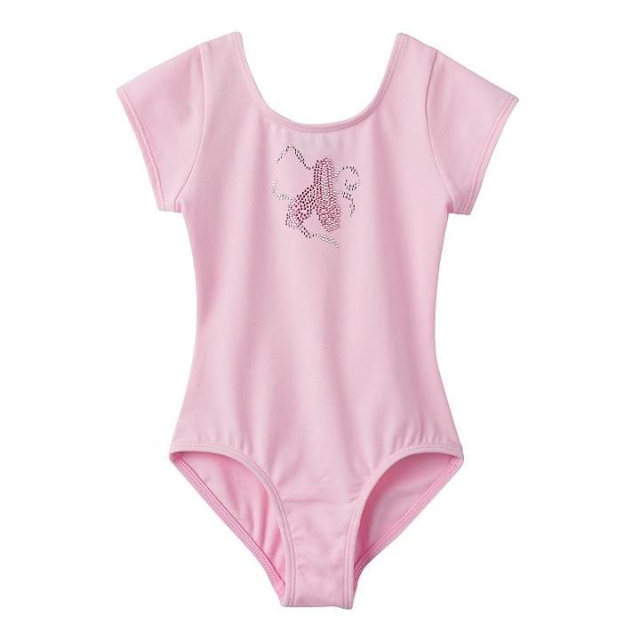 Toddler Girl Jacques Moret Rhinestone Ballet Slippers Leotard, Size: 2t, Pink