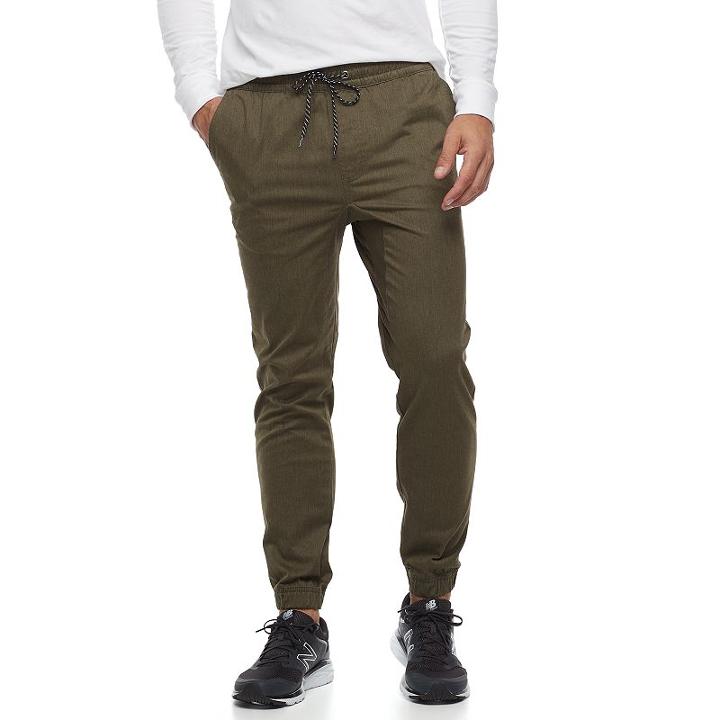 Men's Silver Lake Stretch Heather Jogger Pants, Size: Large, Dark Green