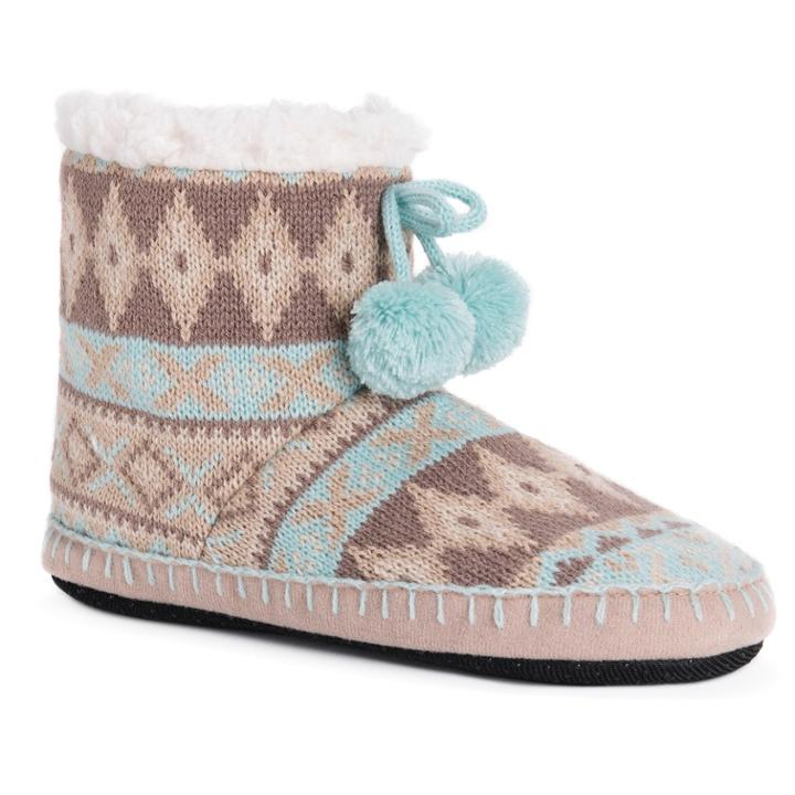 Women's Muk Luks Bootie Slippers, Size: L-xl, Med Green