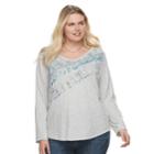 Plus Size Sonoma Goods For Life&trade; Essential V-neck Tee, Women's, Size: 0x, Light Grey