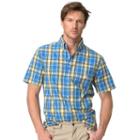 Men's Chaps Classic-fit Plaid Easy-care Button-down Shirt, Size: Xxl, Blue