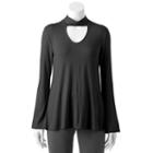 Women's Apt. 9&reg; Keyhole Choker Top, Size: Xs, Black