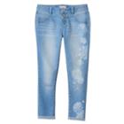 Girls 7-16 So&reg; Standout Stretchy Rolled Cuff Ankle Pants, Girl's, Size: 8, Med Blue