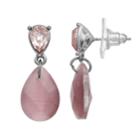Simply Vera Vera Wang Pink Bead Teardrop Earrings, Women's