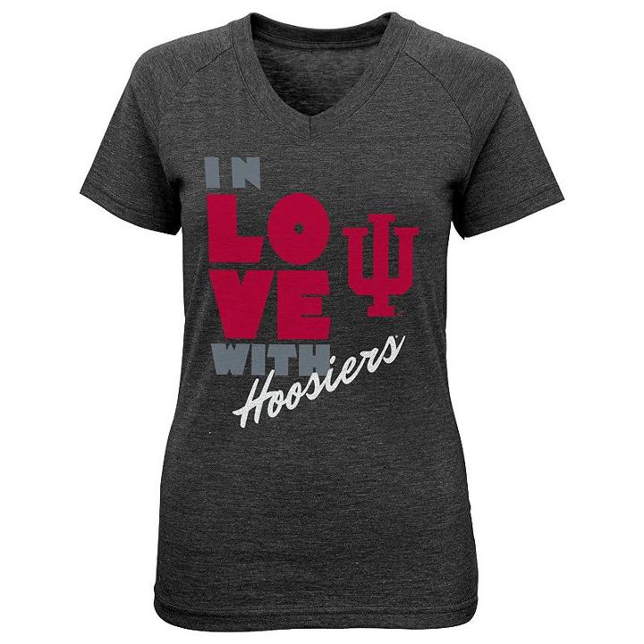 Girls 4-6x Indiana Hoosiers In Love Tee, Girl's, Size: L (6x), Med Grey