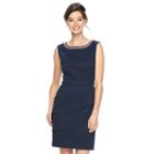 Women's Connected Apparel Tiered Embellished Sheath Dress, Size: 6, Blue (navy)