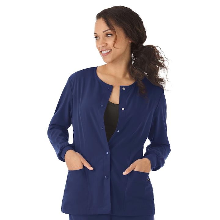 Plus Size Jockey Scrubs Classic Long Sleeve Jacket, Women's, Size: 3xl, Blue