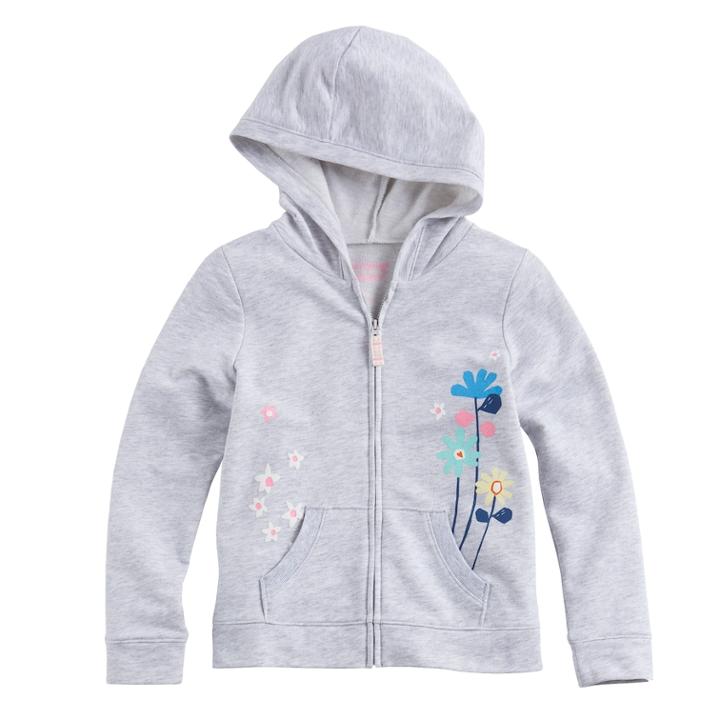Girls 4-10 Jumping Beans&reg; Printed French Terry Hoodie, Size: 7, Light Grey