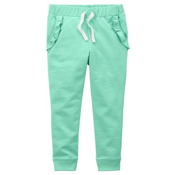Girls 4-8 Carter's Ruffle Pocket Jogger Pants, Size: 6-6x, Lt Green