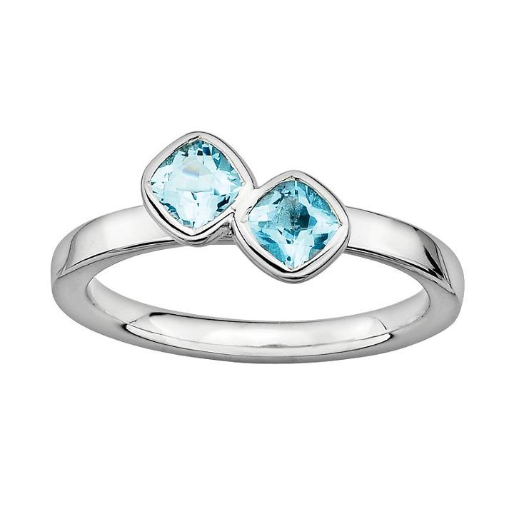 Stacks And Stones Sterling Silver Blue Topaz Stack Ring, Women's, Size: 9