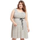 Plus Size Maternity Oh Baby By Motherhood&trade; Striped Tank Dress, Women's, Size: 2xl, Beige Oth