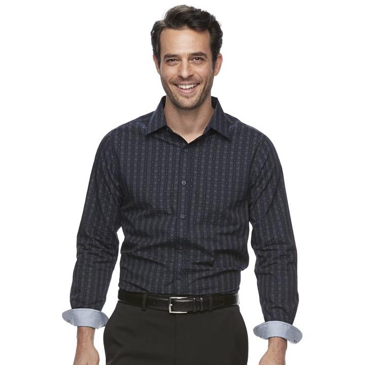 Men's Haggar Classic-fit Button-down Shirt, Size: Medium, Brt Purple