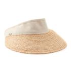 Woven Raffia Visor, Women's, Beige