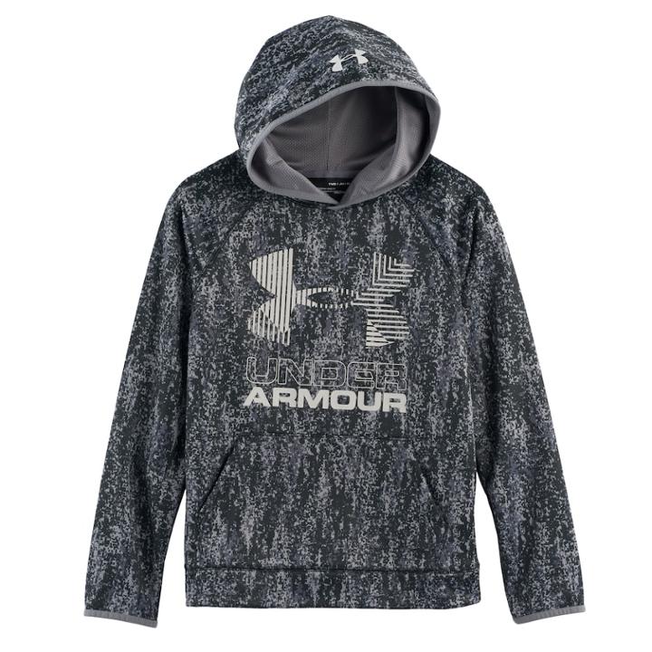 Boys 8-20 Under Armour Big Logo Fleece Pull-over Hoodie, Size: Xl, Black
