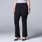 Plus Size Simply Vera Vera Wang Bootcut Ponte Pants, Women's, Size: 1xl, Black