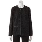 Women's Cathy Daniels Boucle Sweater Jacket, Size: Xl, Black