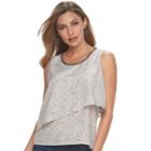 Women's Juicy Couture Embellished Layered Tank, Size: Medium, Dove Gray