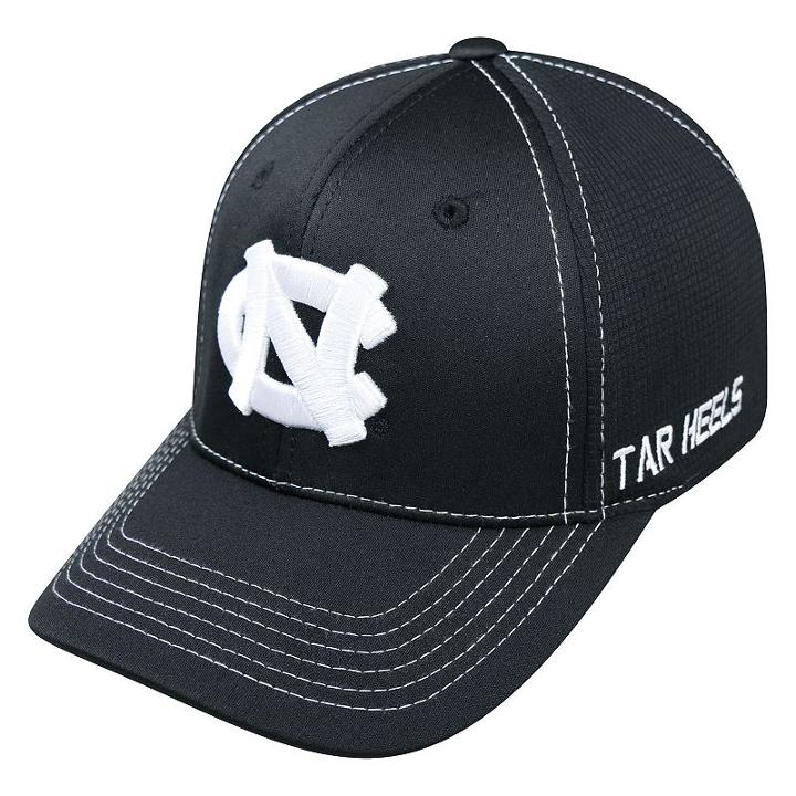 Adult Top Of The World North Carolina Tar Heels Dynamic Performance One-fit Cap, Men's, Black