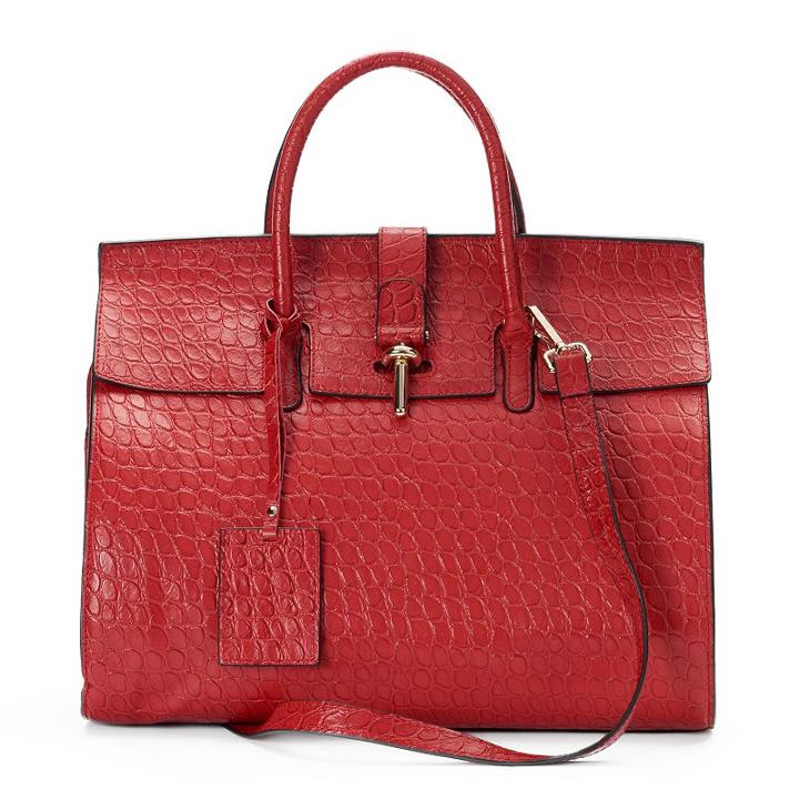 Donna Bella Glanna Embossed Convertible Large Satchel, Women's, Red