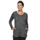 Women's Dana Buchman Everyday Casual Curved Hem V-neck Top, Size: Small, Black