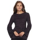 Women's Apt. 9&reg; Knit Bell Sleeve Top, Size: Xxl, Med Purple
