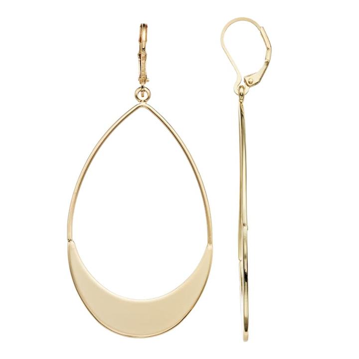 Simply Vera Vera Wang Flat Teardrop Earrings, Women's, Gold