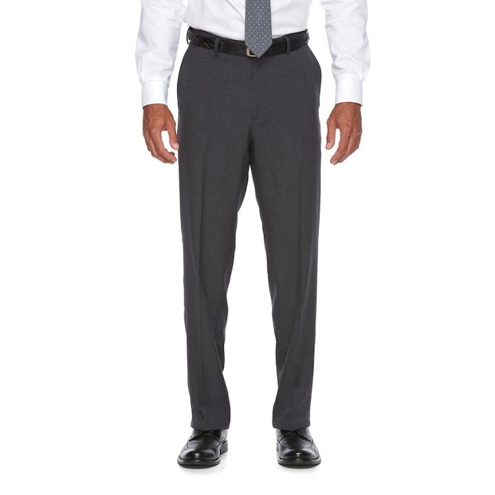 Men's Croft & Barrow&reg; True Comfort Classic-fit Opticool Flat-front Dress Pants, Size: 40x32, Med Grey