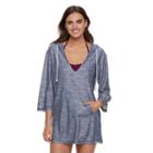 Women's Portocruz Hooded French Terry Cover-up, Size: Xl, Blue Other
