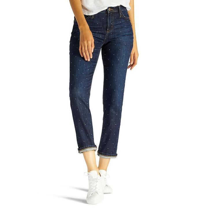 Women's Lee Taylor Slim Boyfriend Jeans, Size: 12 Avg/reg, Dark Blue